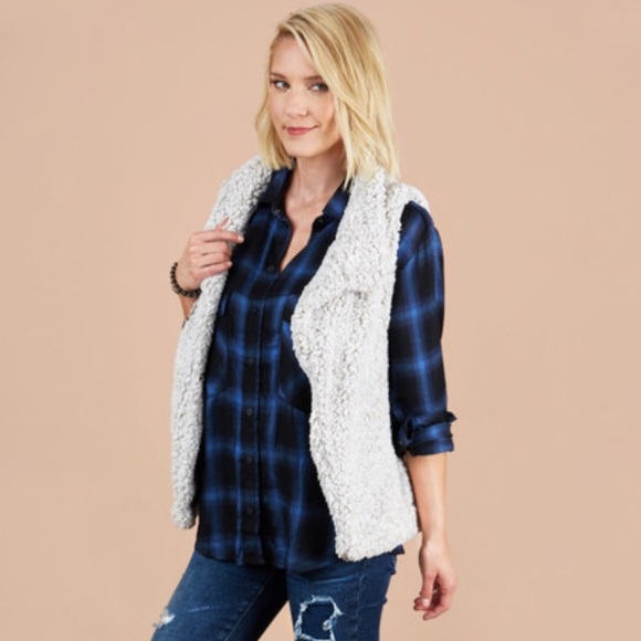 🆕 Anthropologie Sanctuary Plaid Button Down Top. 100% Rayon. NWOT - Picture 2 of 8